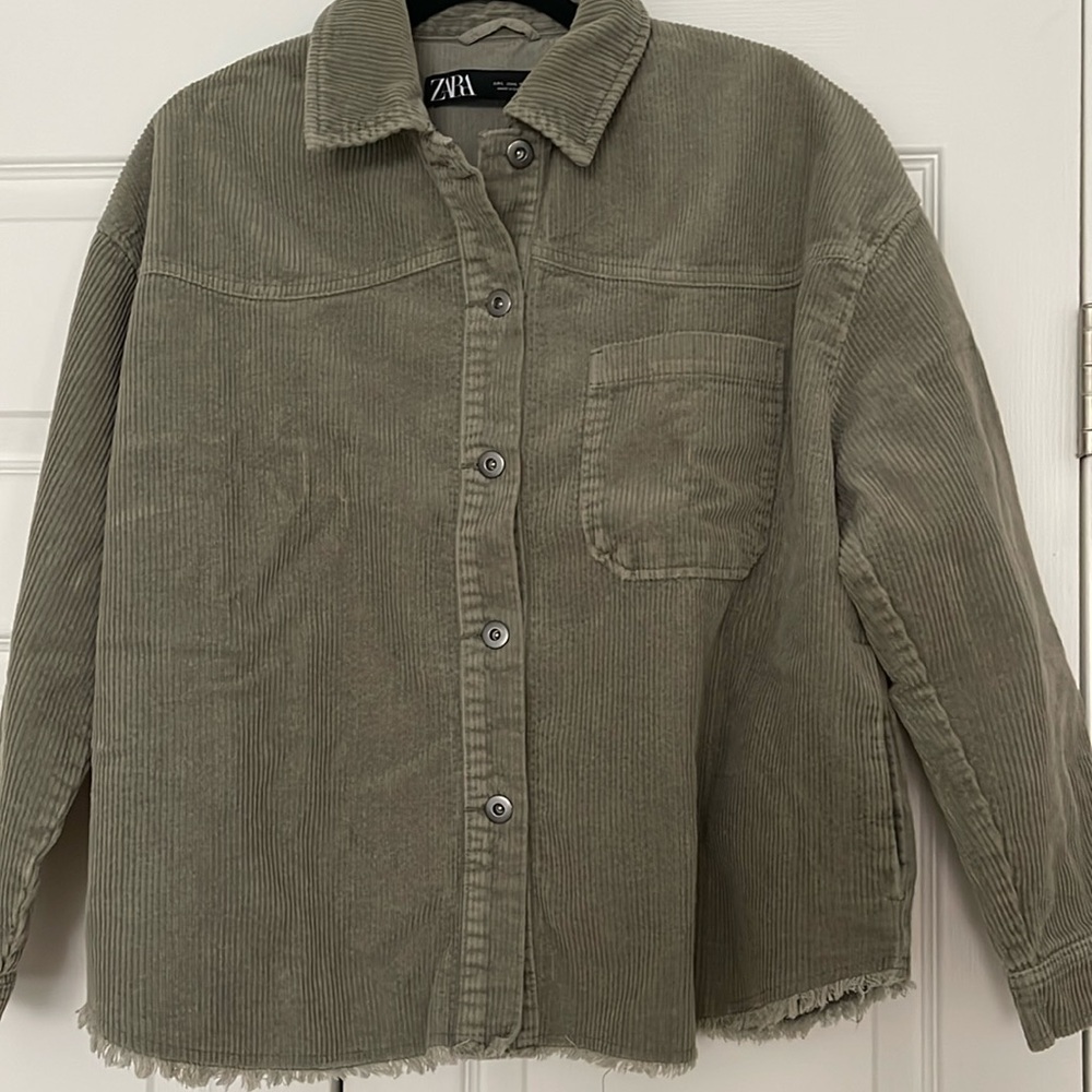 GREEN CORDUROY ZARA SHIRT